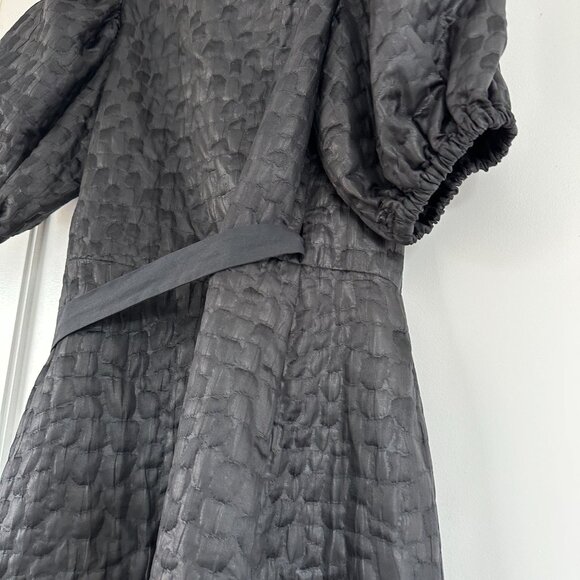 NWT Rotate Birger Christensen Frida Mini Wrap Dress Black Sz 38 Textured Satin - Picture 9 of 9